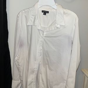 Two white button down dress shirts